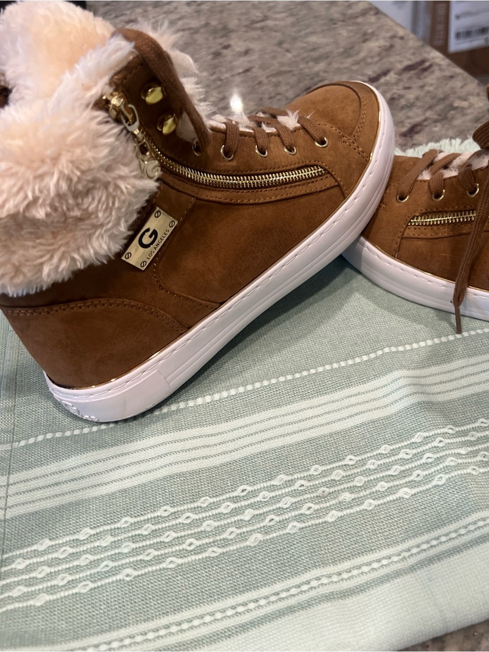 GBG GUESS Women's Faux Suede Sneaker Boots (Size 9.5)